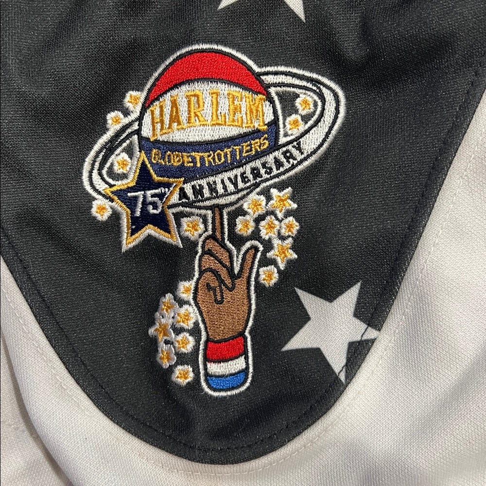 VTG Harlem Globetrotters Platinum Fubu Warmup Jersey 75th Anniversary Mens 3XL